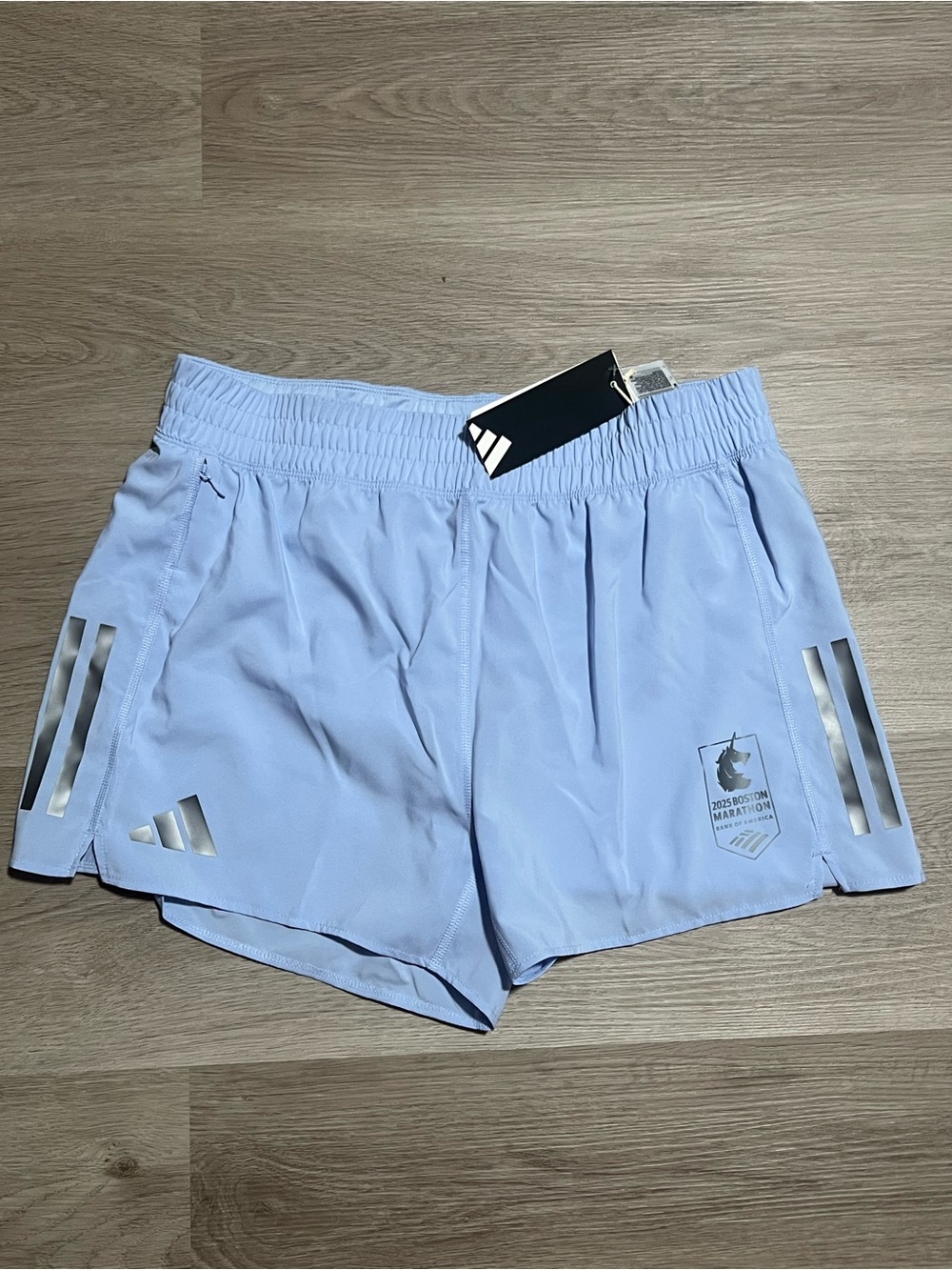 Adidas 2025 Boston Marathon Running Blue Shorts Womens M 3” JN5513 Own The Run